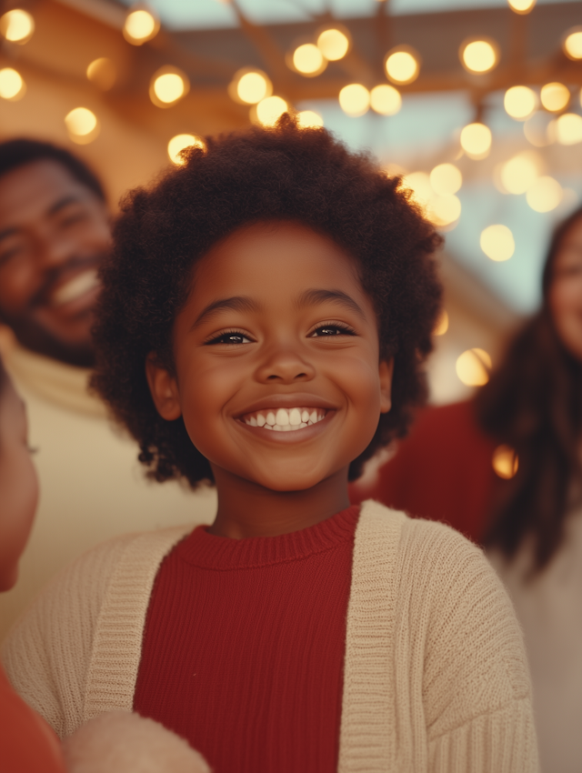 Joyful Child in Festive Setting