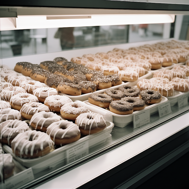 Assorted Gourmet Donuts Showcase