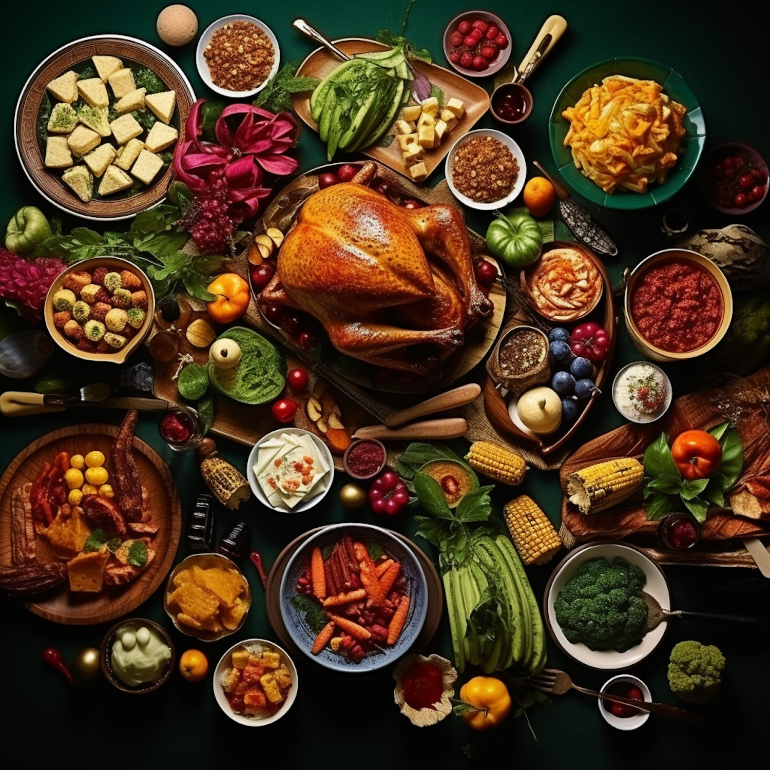 Festive Thanksgiving Feast Table