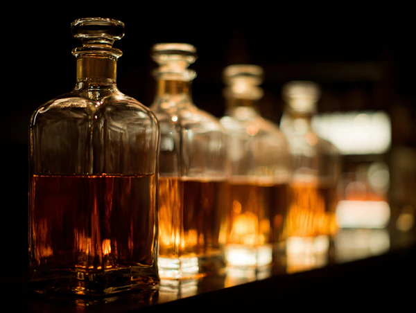 Glass Decanters Display
