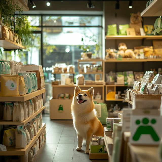 Happy Dog in Pet Store