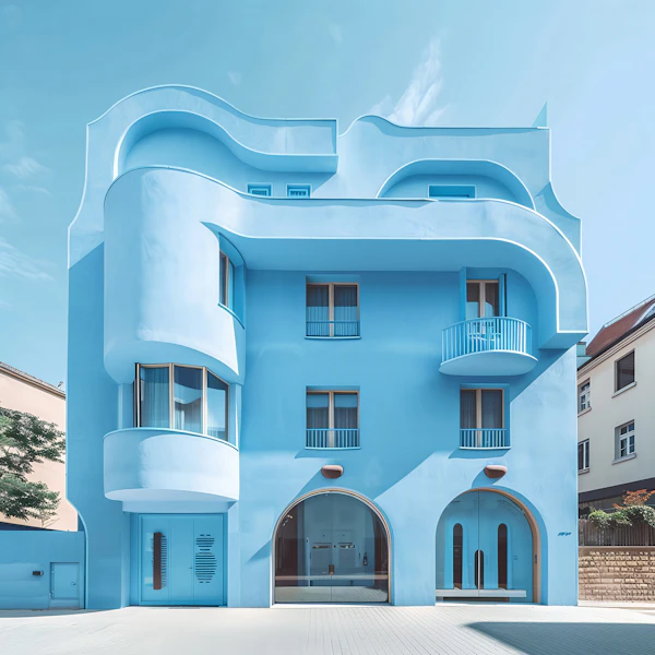 Modern Blue Building