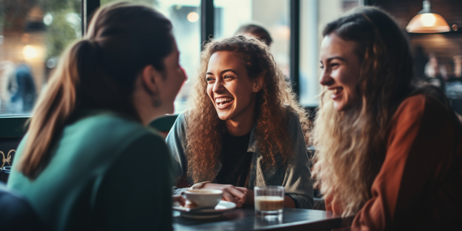 Joyous Encounter at a Cozy Café