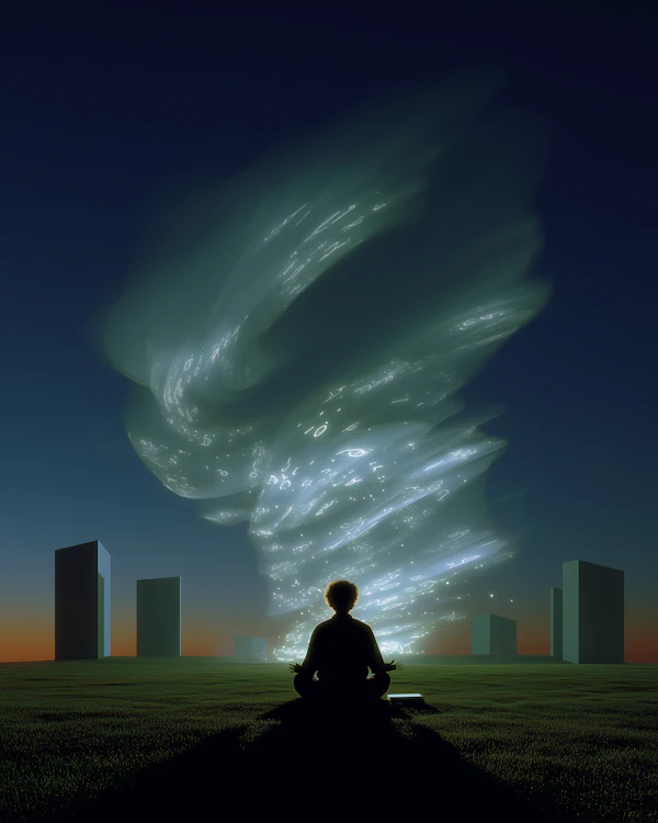 Meditative Cosmic Scene