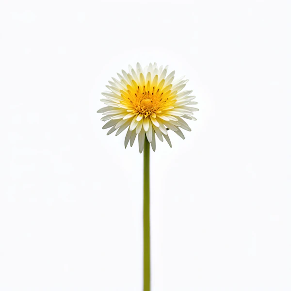 Single Daisy on White Background