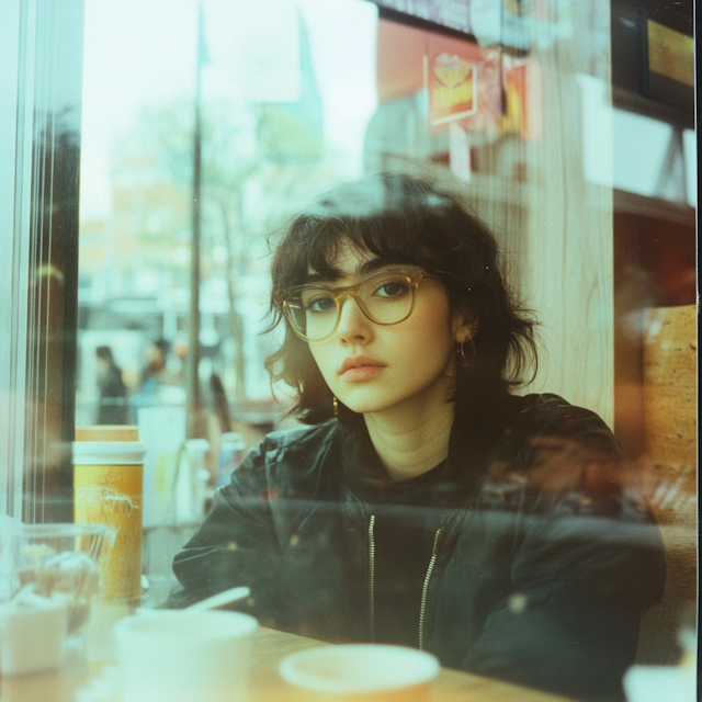 Contemplative Woman in Café