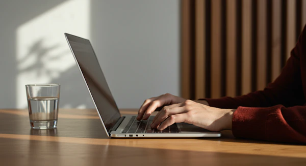 Typing on Laptop