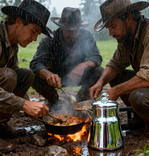 Campfire Cooking Scene
