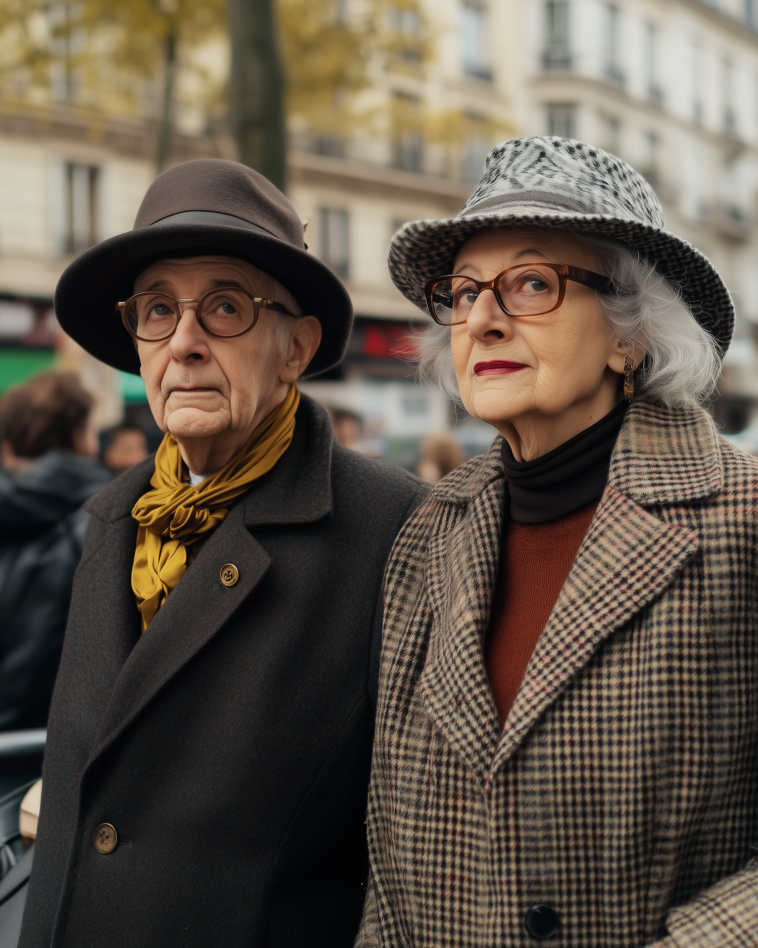 Elderly Couple in Vintage Attire