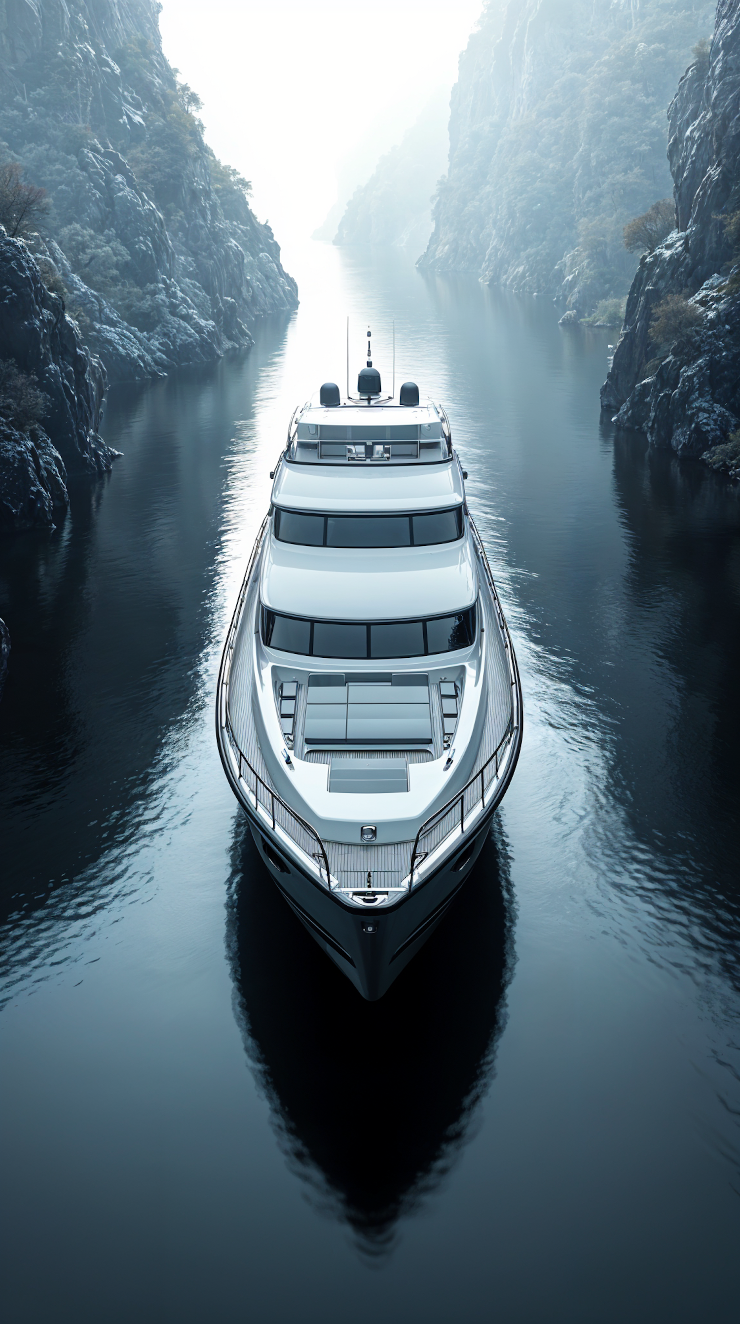 Luxury Yacht in Serene Waterway