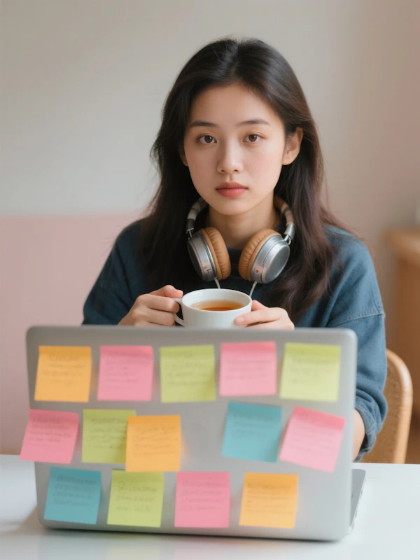 Woman at Desk with Laptop