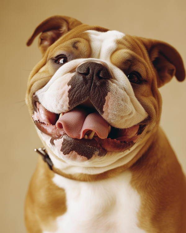 Joyful Bulldog Close-Up