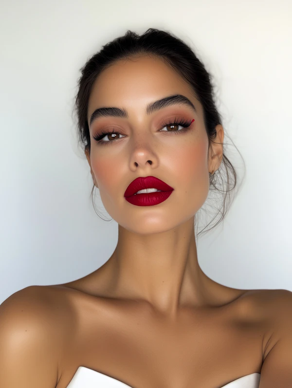 Portrait of a Woman with Striking Makeup