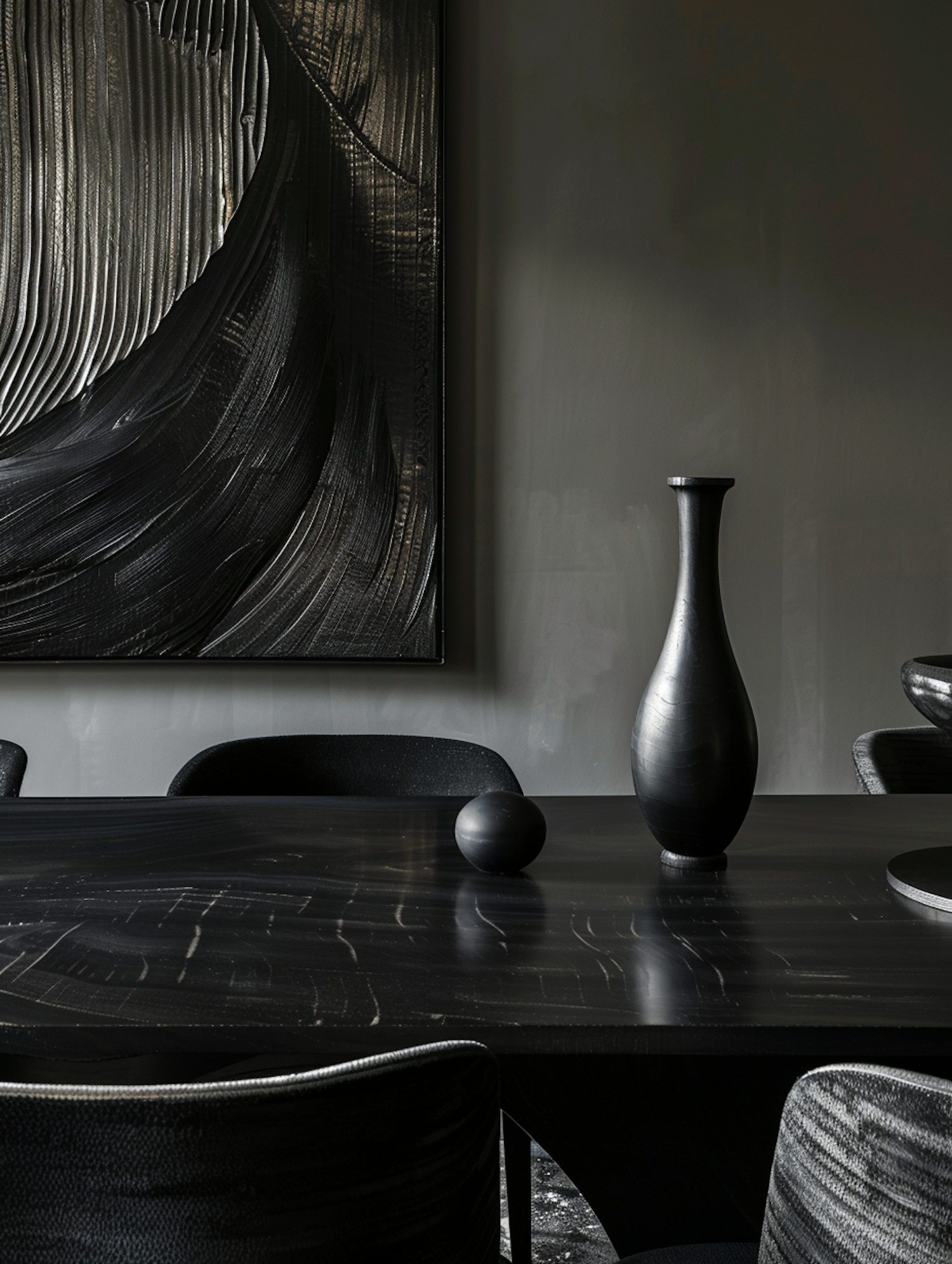 Elegant Dark-Hued Contemporary Interior