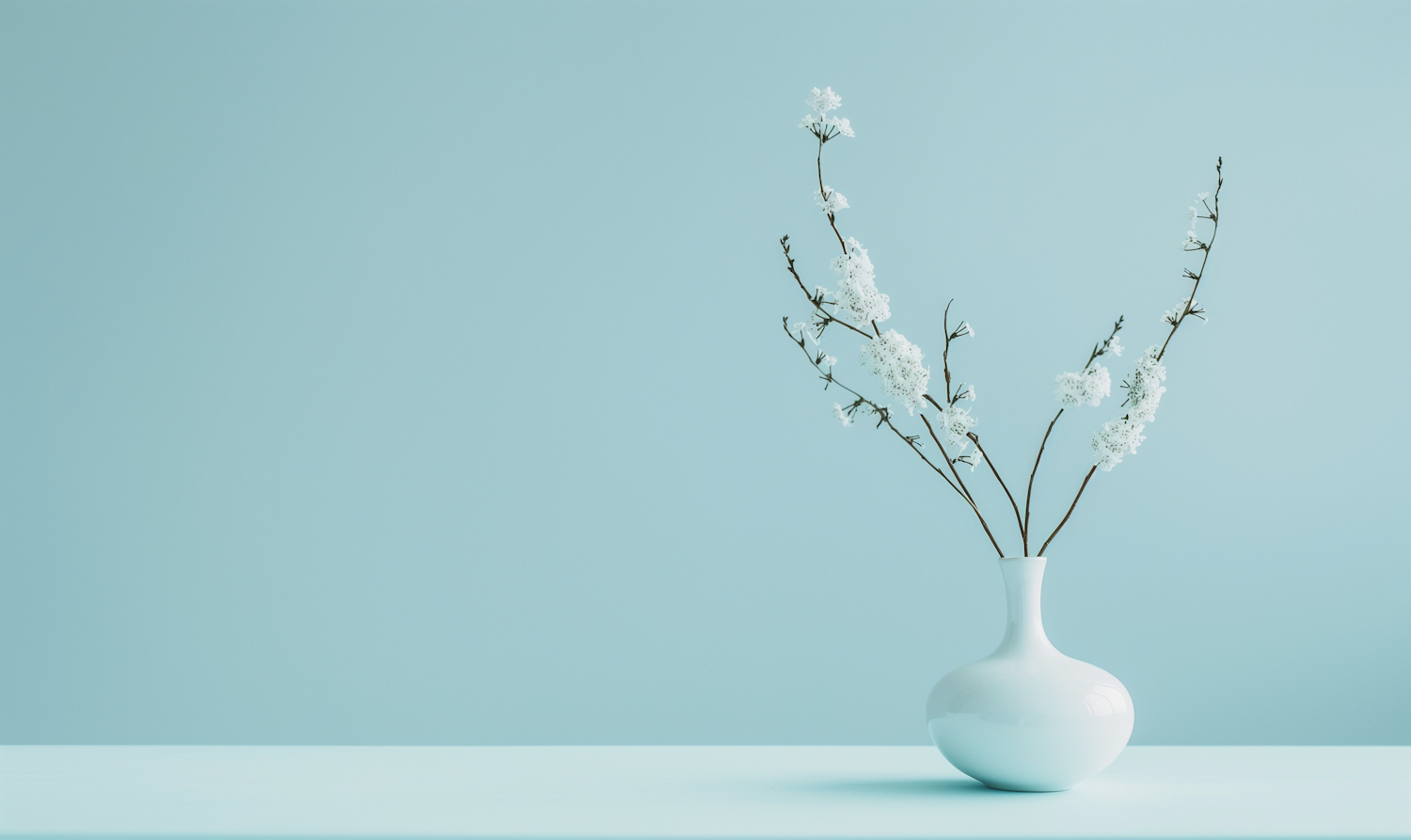 Serene Vase with White Blossoms