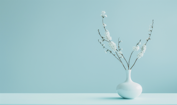 Serene Vase with White Blossoms