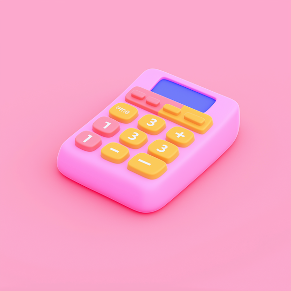 Colorful 3D Calculator Model