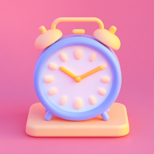 Stylized 3D Model of an Alarm Clock