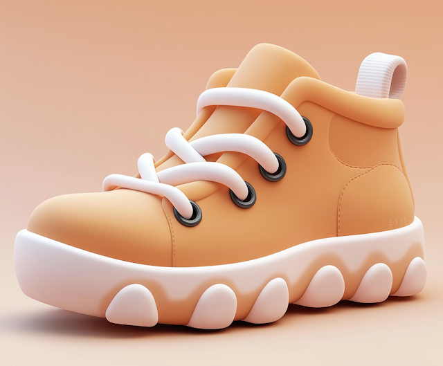 Stylish Orange Shoe on Peach Background