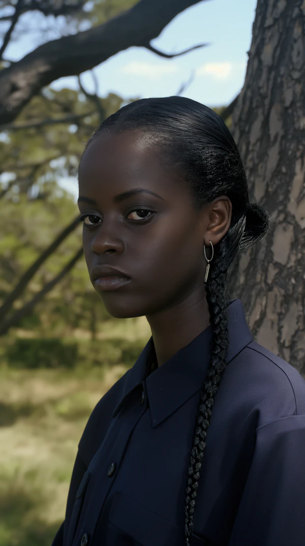 Serene Outdoor Portrait of a Young Woman