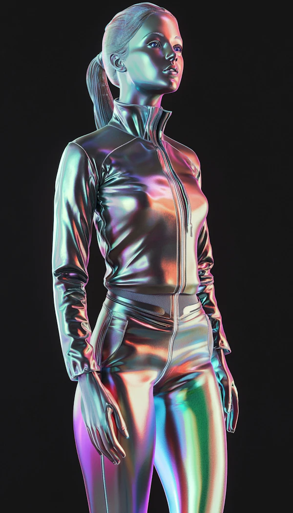 Futuristic Metallic Human Figure