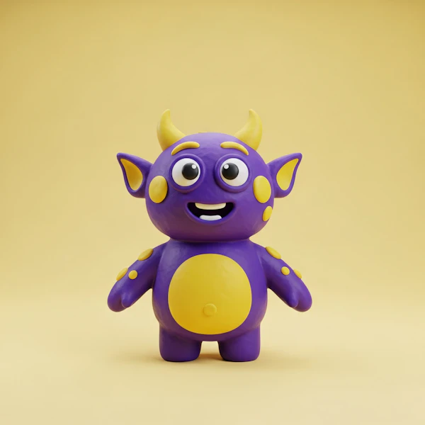 Purple Cartoon Character