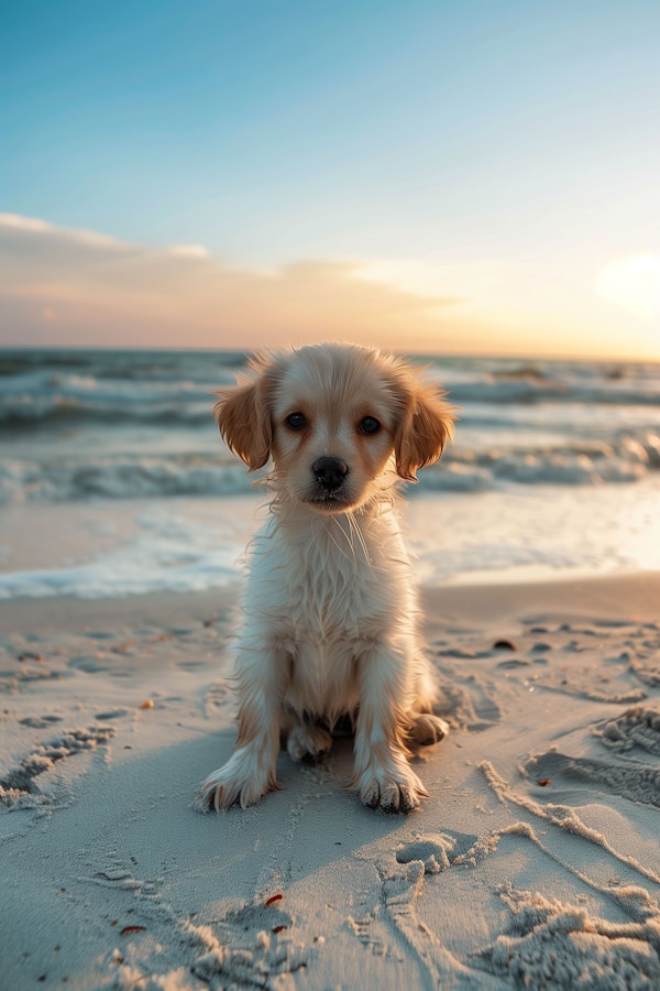 Serene Beachside Dog