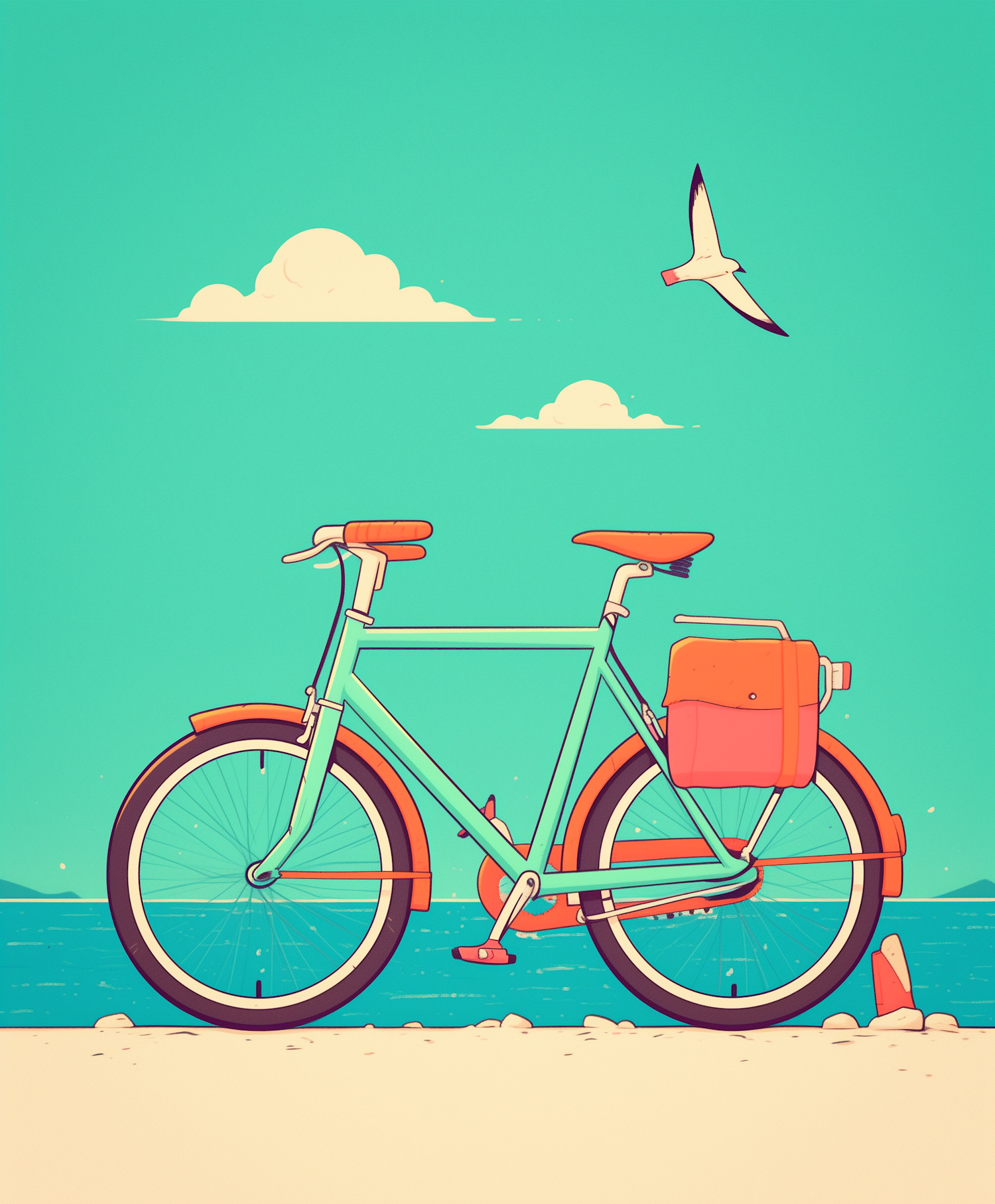 Bicycle on Sandy Beach