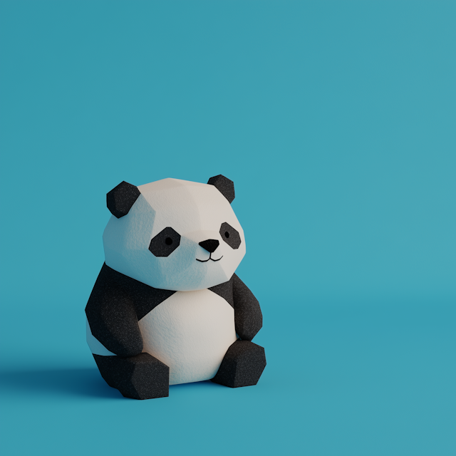 Stylized 3D Panda Model