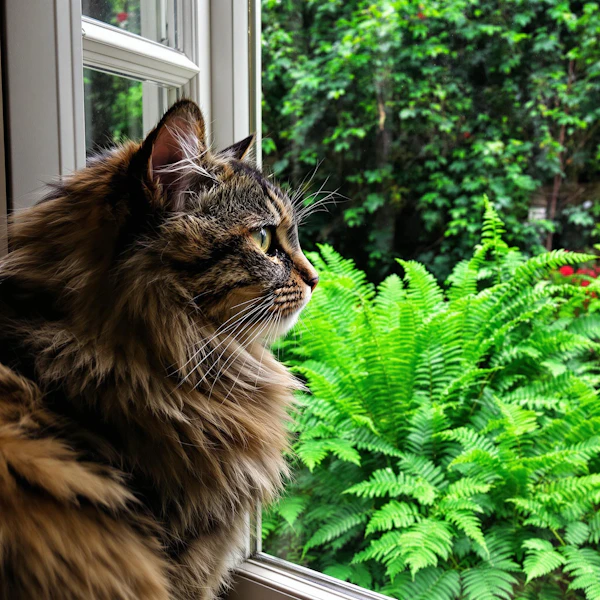 Tabby Cat at Window