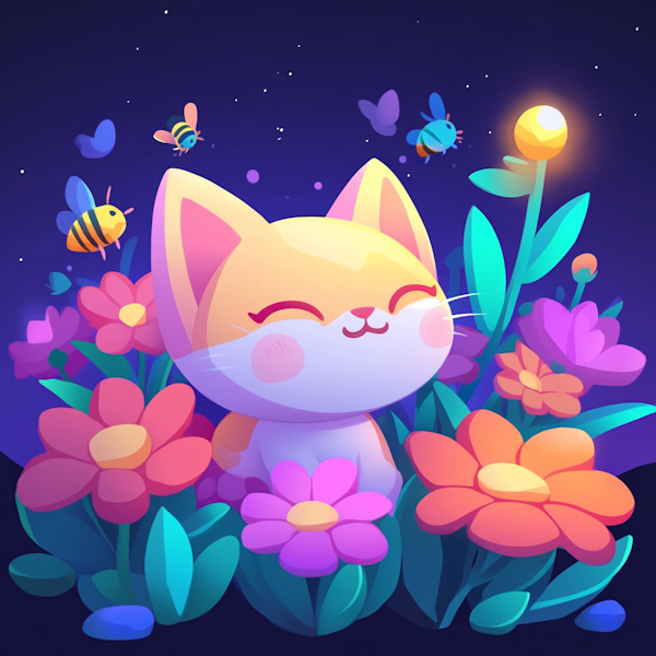 Dreamlike Tranquil Cat in Nature