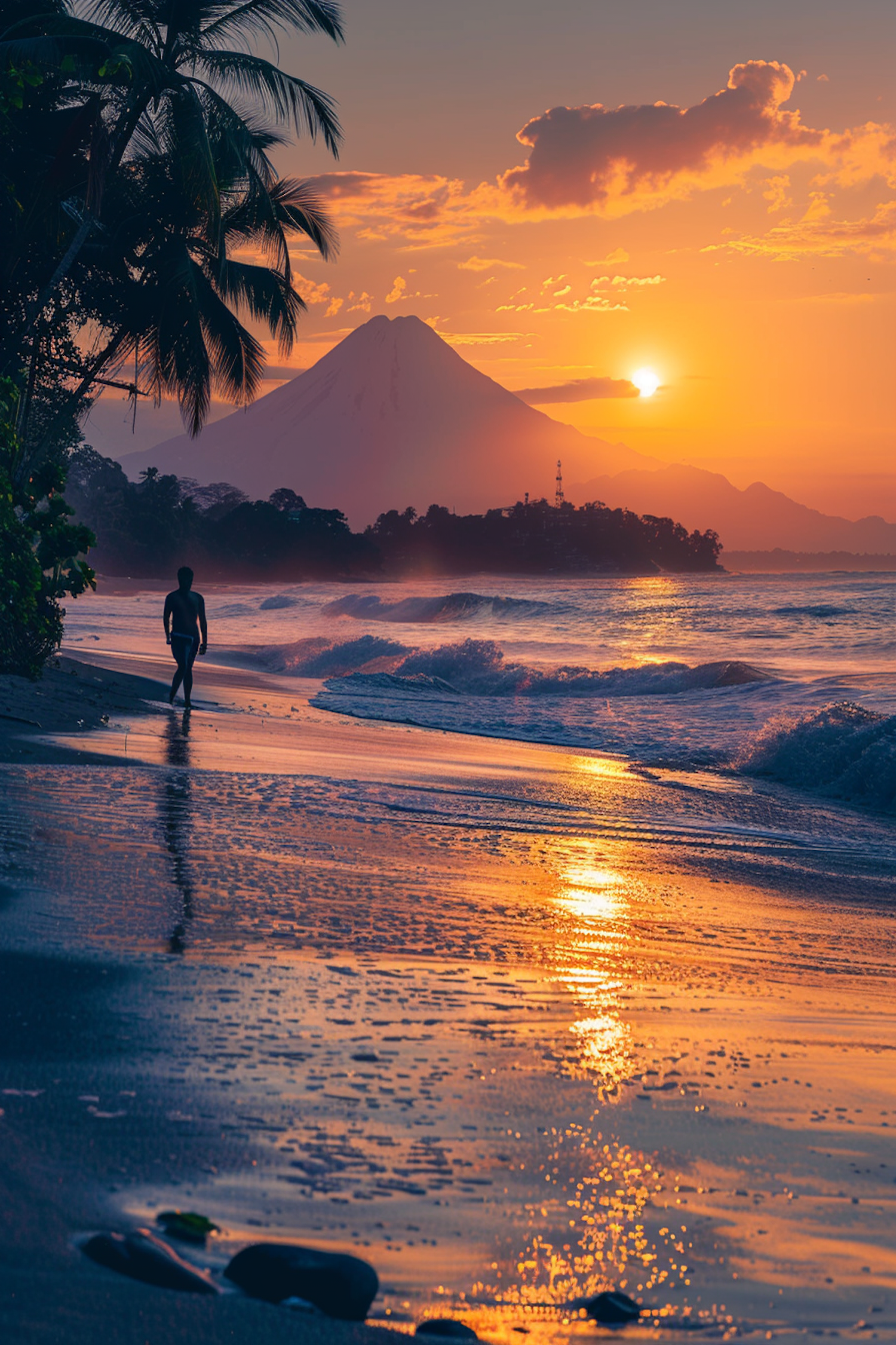 Serene Tropical Beach at Sunset