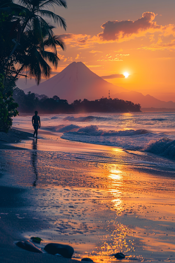 Serene Tropical Beach at Sunset