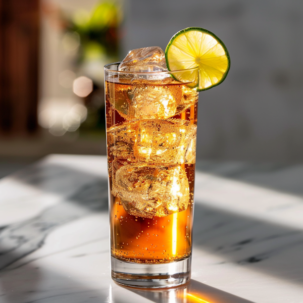 Sparkling Amber Beverage in Glass