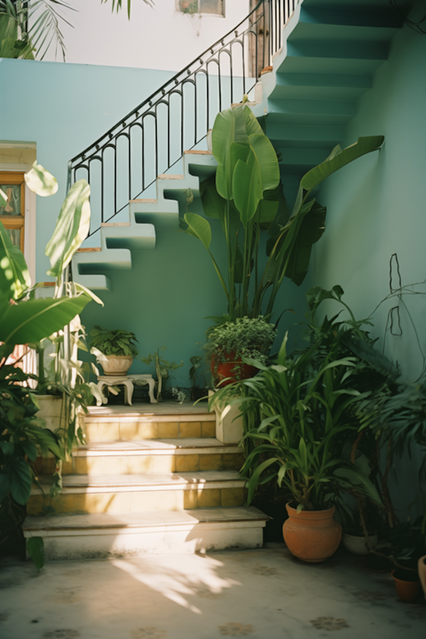 Lush Indoor Garden Staircase