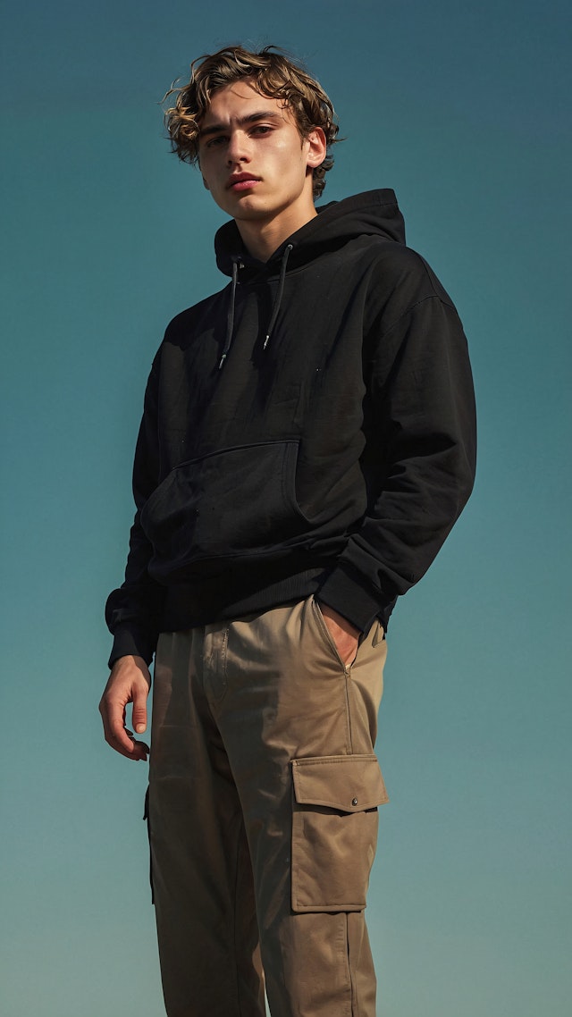 Young Man Against Blue Sky