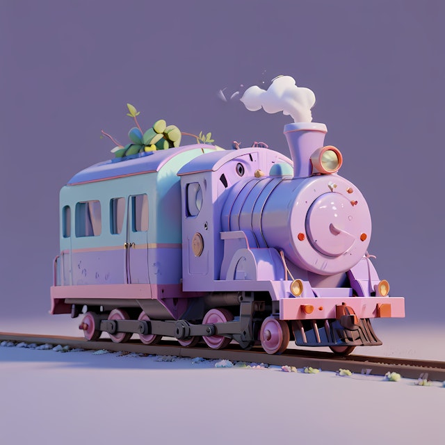 Whimsical Pastel Train