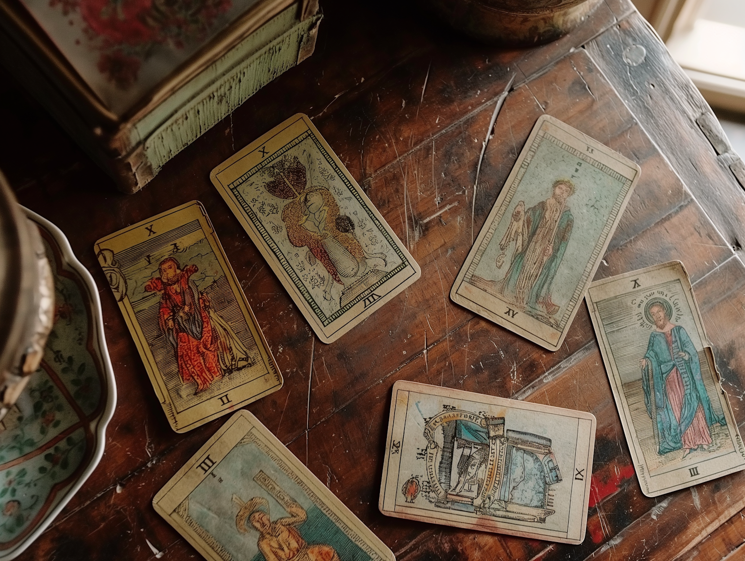 Antique Tarot Cards Spread