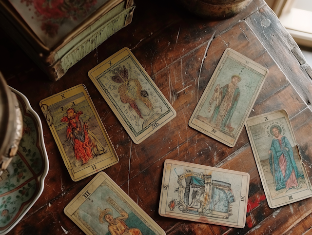 Antique Tarot Cards Spread