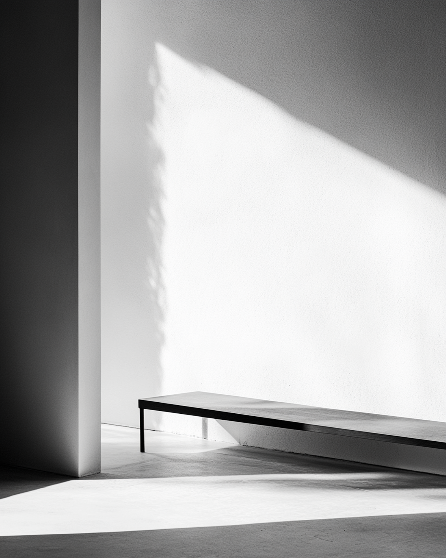 Minimalist Interior Scene with Bench