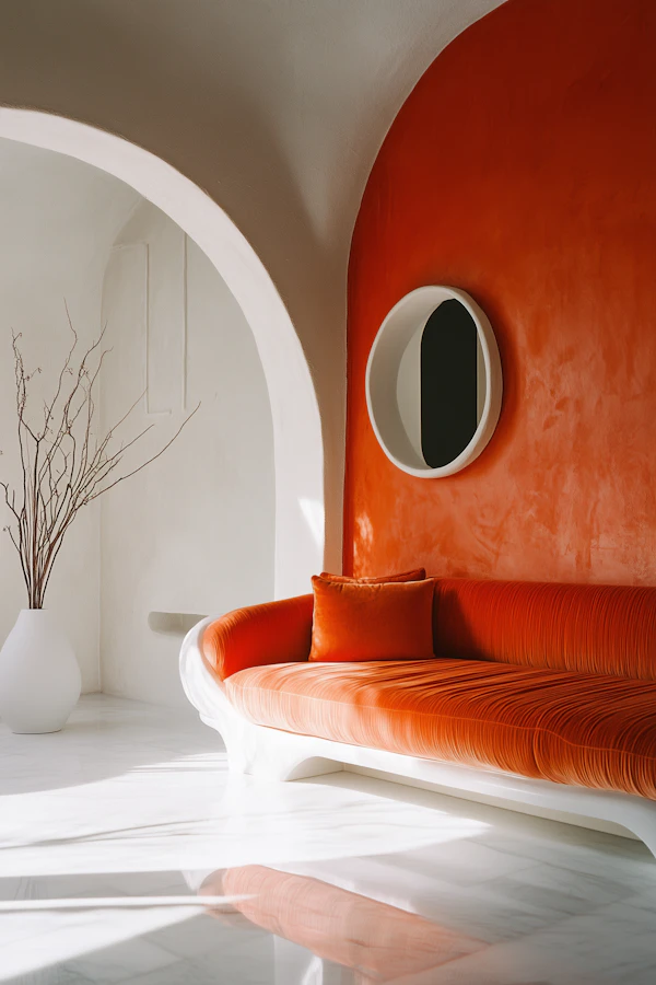 Modern Orange Sofa Room