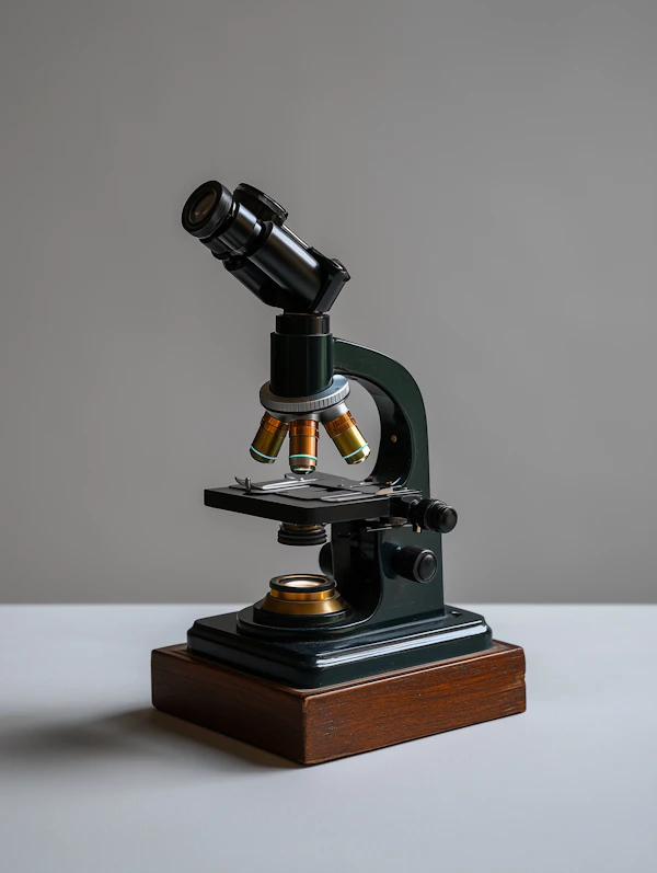Vintage Microscope Display