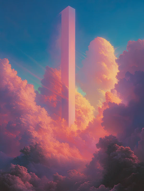 Surreal Monolith Scene