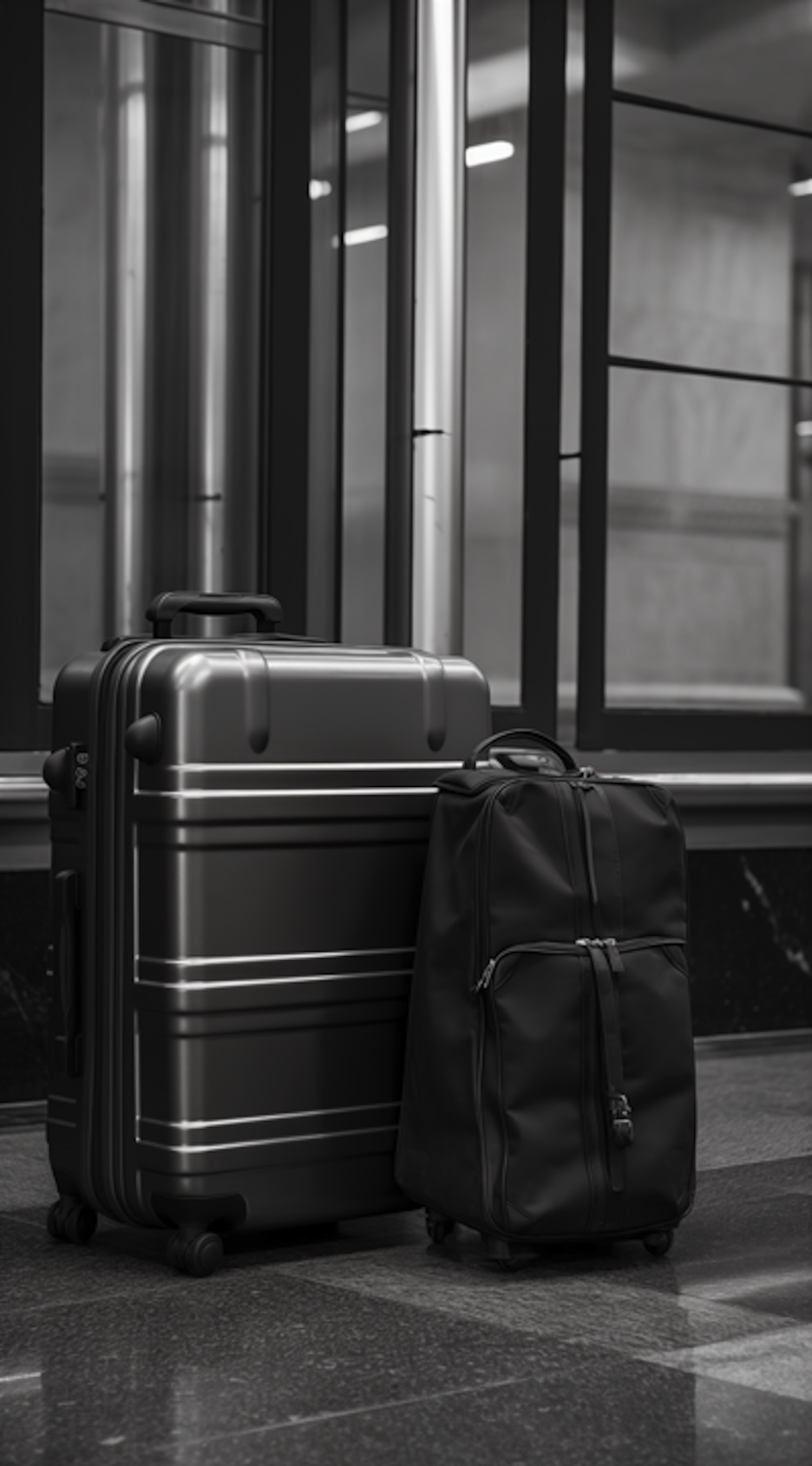 Transit Anticipation: Monochrome Luggage