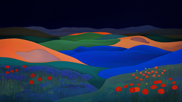 Abstract Vibrant Landscape Illustration