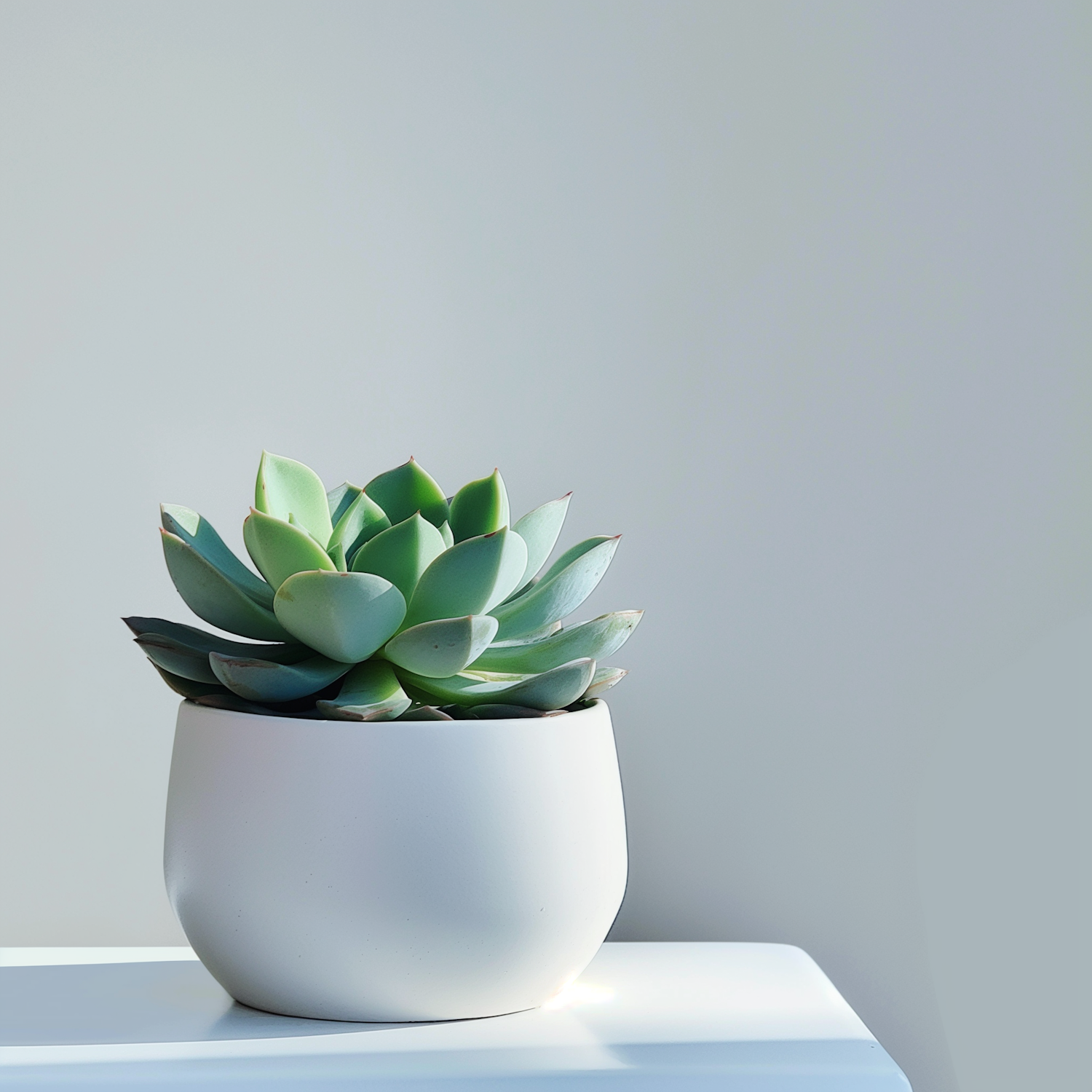 Peaceful Succulent in White Pot