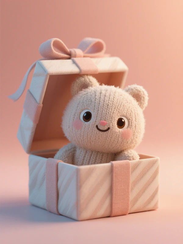 Knitted Bear Gift Box
