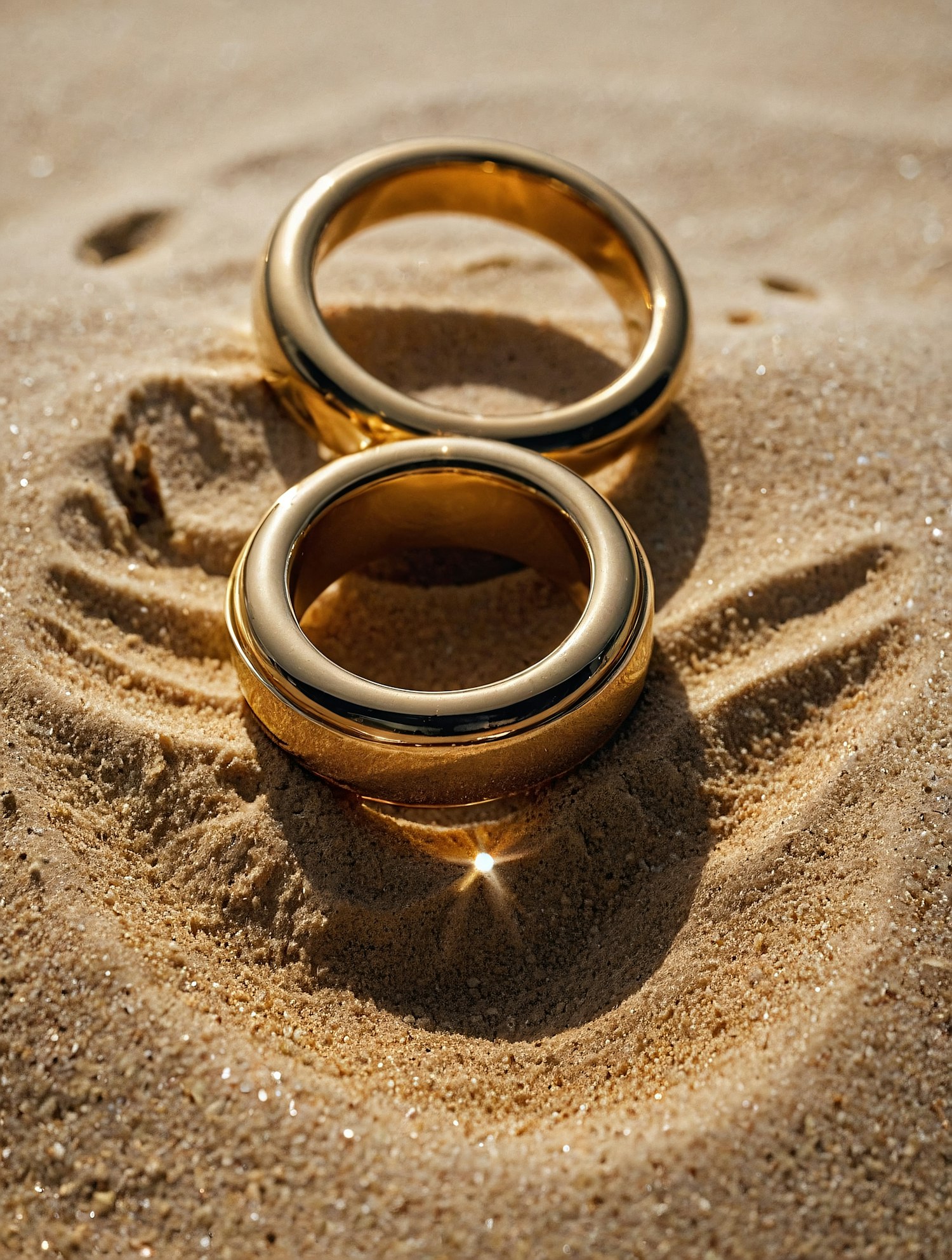 Golden Rings in Sand