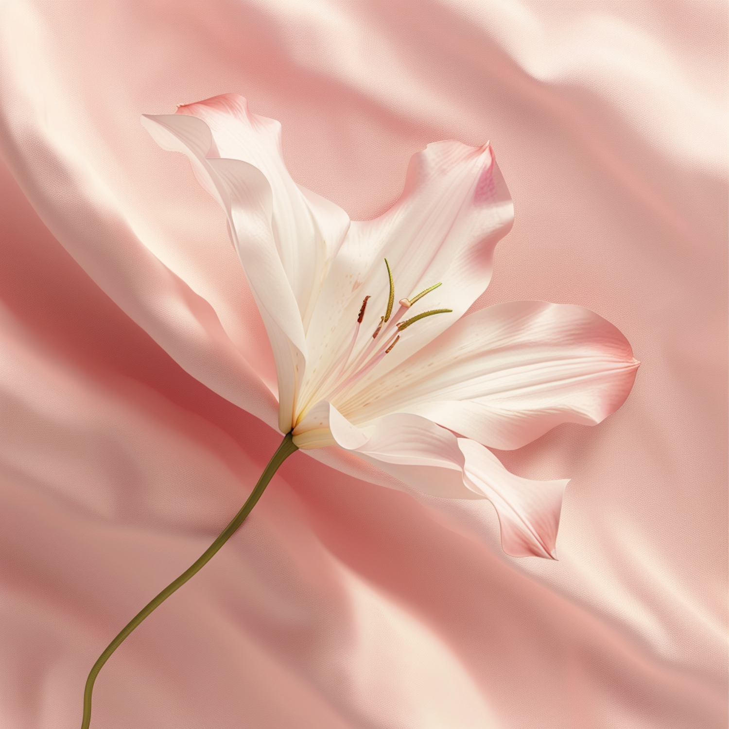 Tranquil White Lily Illustration