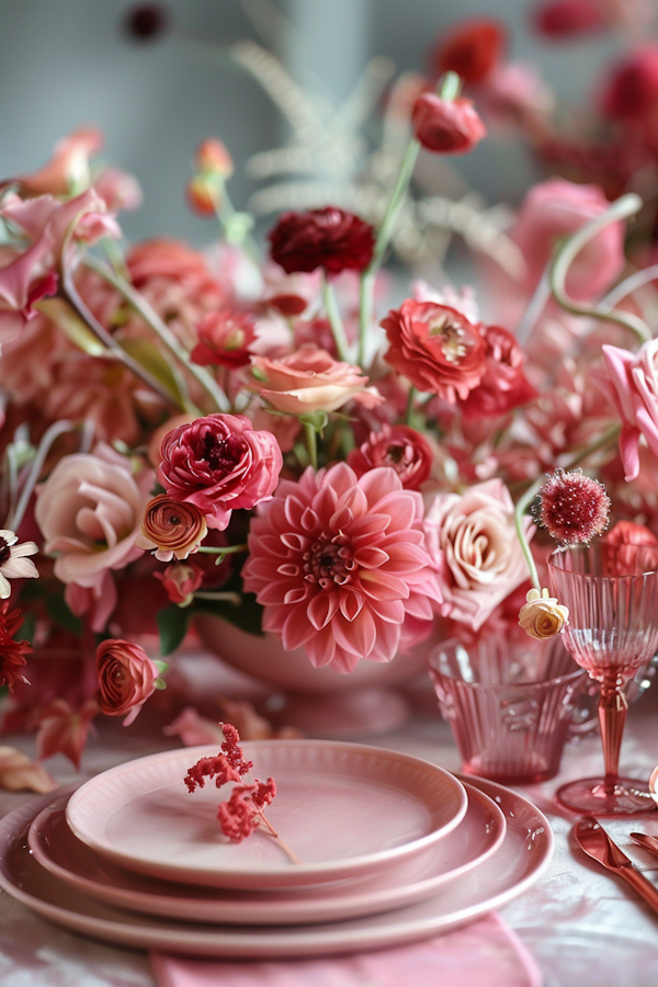 Floral Arrangement with Tableware